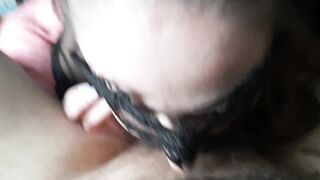 Amateur Fiance into Crotchless Lingerie Gags on Dick and Takes