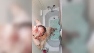Skinny milf, Fuck Rough into the Shower, Orgasm