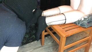 My Bf Smell, Sniff, Lick my new Ebony Socks after