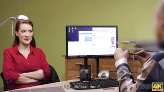 LOAN4K. Red Head has spontaneous sex into the office with loan