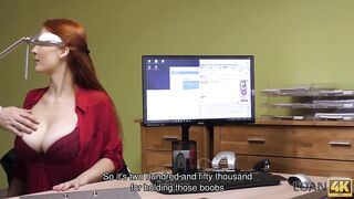LOAN4K. Red Head has spontaneous sex into the office with loan