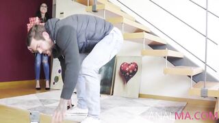 milf Milf Spreads Her Ass Cheeks Under Son's Command- Julie