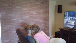 Cum Play with Me: Girl distracts boyfriend Having Fun COD Hard, Soak,