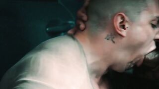 Hairy Inked Teddy Torres face fucked muscular Ace Quinn before riding his smooth assh
