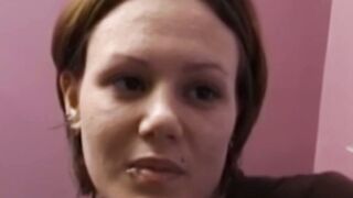 Vintage debutante Sarah riding hard after blowjob in casting