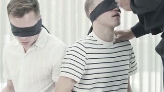 BEND OVER AND SQUIRM! Watch as Newbie Twinks Andrew Connor and Noah White Get DESTROYED by theHungry Nik Fros in this Explicit Cuckolding Scene!