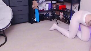 BOOM!!! LILYPAW STRIKES AGAIN! Juicy 19YO Bombshell Pukes on ladys tighter whites Pantyhose Tease UNCENSORED!