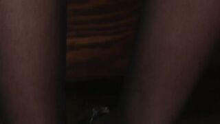 Ebony trans Honey FoXXX fills the sex club owners ass with her dick