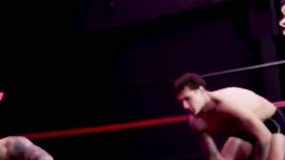 Three Brave Cocks Vs One Experienced Wrestling Fighter