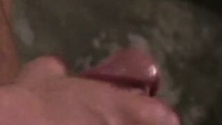 Horny Ric worships his rigid dong in his basement before getting cum loads