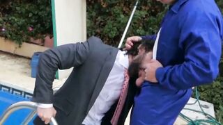 INSATIABLE CEO Miguel Angel gets MONSTROUSLY Pounded by HUNK Pool Boy Diego Reyes in DIRTY Office Encounter