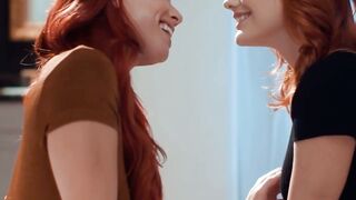 Redhead AIdra Fox and I titty kissed one another before pussy licking