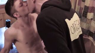 Teen is raw drilled by his daddy after playing with his cock