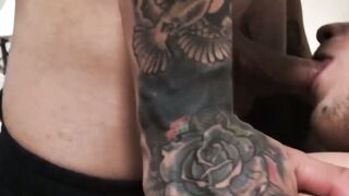 Kinky Latino teen deepthroats hard cocks in spitroast orgy