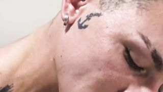 Kinky Latino teen deepthroats hard cocks in spitroast orgy