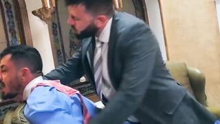 Hunk Joe Gillis hires Leo Grin as party planner and fuck buddy