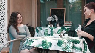 TS Waitress Gangbang Chubby Cutie Gets CREAMED by a Crew of HUNGRY Queers!