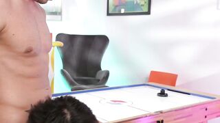 EPIC FUCKFEST ON THE AIR HOCKEY TABLE!!! JORDAN STARR AND SETH PETERSON GO Raw Anally and Cumloaded in a Rough and Nasty Scene!!!