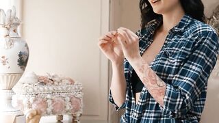 Busty tgirl fairy pops out of a diamond