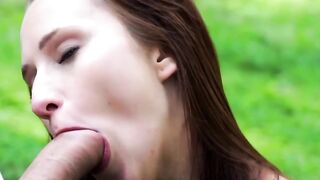 MASSIVE COCK MEATS THE SEASON! Redhead bombshell Chelsea Sun gets STEAMROLLED by a giant penis in the great outdoors