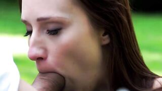 MASSIVE COCK MEATS THE SEASON! Redhead bombshell Chelsea Sun gets STEAMROLLED by a giant penis in the great outdoors