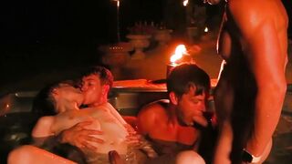 Unleash the BEAST Finn August, Ethan Adams, and Colby Chambers Engage in Epic Orgy Breeding Frenzy!!!