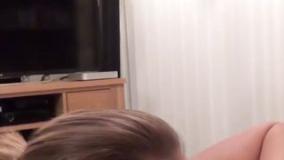 Classy UK MILF Missy Kink blowing fake producers cock
