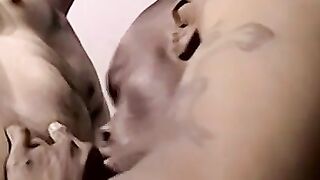 TRIPLE THE FUN 3 MUSCULAR MEN TAKE ON 1 SEXPOTENTIALY HUGE BLOW JOB