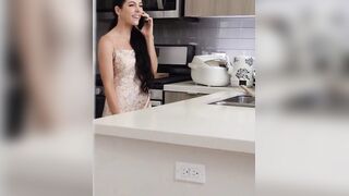 Hung dude anal pounds babe Theodora Day in the kitchen