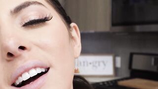 Hung dude anal pounds babe Theodora Day in the kitchen