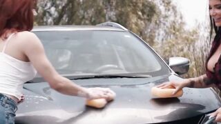 INSANE BOOBS ALERT! Romi Rain TGirl Sensation Takes Ariel Demure to NEW HEIGHTS of Lust  Carnage in EPIC Carwash Frenzy!