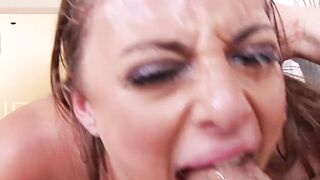 CumFilled Carnage Insatiable Whore Obliterates Massive Cock with Greasy Gag Reflex