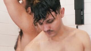 UNBRIDLED FURY Enzo Muller and Ali Rush Engulf Each Other in a SCORCHING Shower JerkOff Free For All