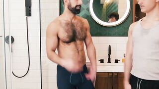 UNBRIDLED FURY Enzo Muller and Ali Rush Engulf Each Other in a SCORCHING Shower JerkOff Free For All