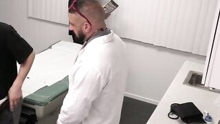 SEXY DOCTOR MARCO NAPOLI SPITROASTS PATIENT DURING A THREEWAY WITH COLE CHURCH AND HORNY Darron featuring (1) -(2).