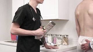 SEXY DOCTOR MARCO NAPOLI SPITROASTS PATIENT DURING A THREEWAY WITH COLE CHURCH AND HORNY Darron featuring (1) -(2).