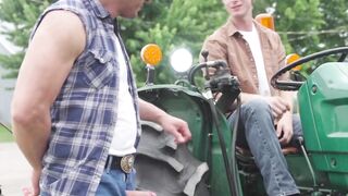 Rocky Vallarta Rips Benjamin Blue in Half TractorThrashing Bareback Brutalities