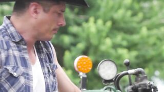 Rocky Vallarta Rips Benjamin Blue in Half TractorThrashing Bareback Brutalities