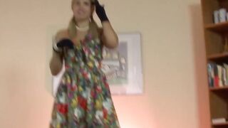 "Blondie's Steamy Stocking Adventure - Sex Toy Exploration with Older Woman"