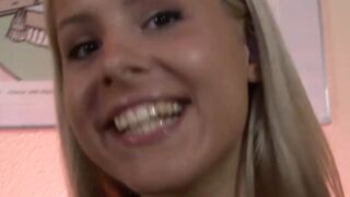 "Blondie's Steamy Stocking Adventure - Sex Toy Exploration with Older Woman"