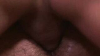 I can tell that bald hottie Adam Russo is in pain while I hammer his ass