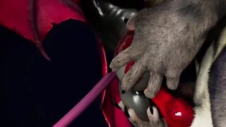 Furry Succubus Enjoys Outdoor Fun During Rainstorm (Furries Animated)