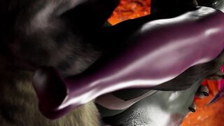 Furry Succubus Enjoys Outdoor Fun During Rainstorm (Furries Animated)
