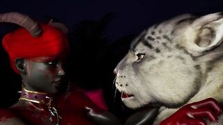 Furry Succubus Enjoys Outdoor Fun During Rainstorm (Furries Animated)