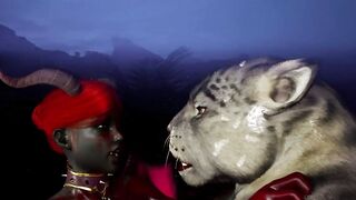 Furry Succubus Enjoys Outdoor Fun During Rainstorm (Furries Animated)
