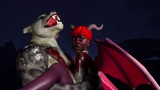 Furry Succubus Enjoys Outdoor Fun During Rainstorm (Furries Animated)