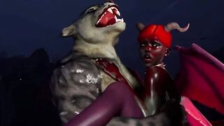 Furry Succubus Enjoys Outdoor Fun During Rainstorm (Furries Animated)