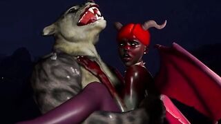 Furry Succubus Enjoys Outdoor Fun During Rainstorm (Furries Animated)