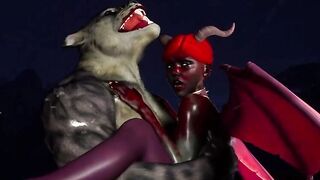 Furry Succubus Enjoys Outdoor Fun During Rainstorm (Furries Animated)