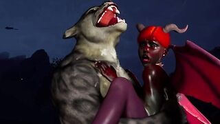 Furry Succubus Enjoys Outdoor Fun During Rainstorm (Furries Animated)